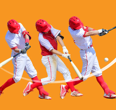 baseball player swinging bat in slow motion