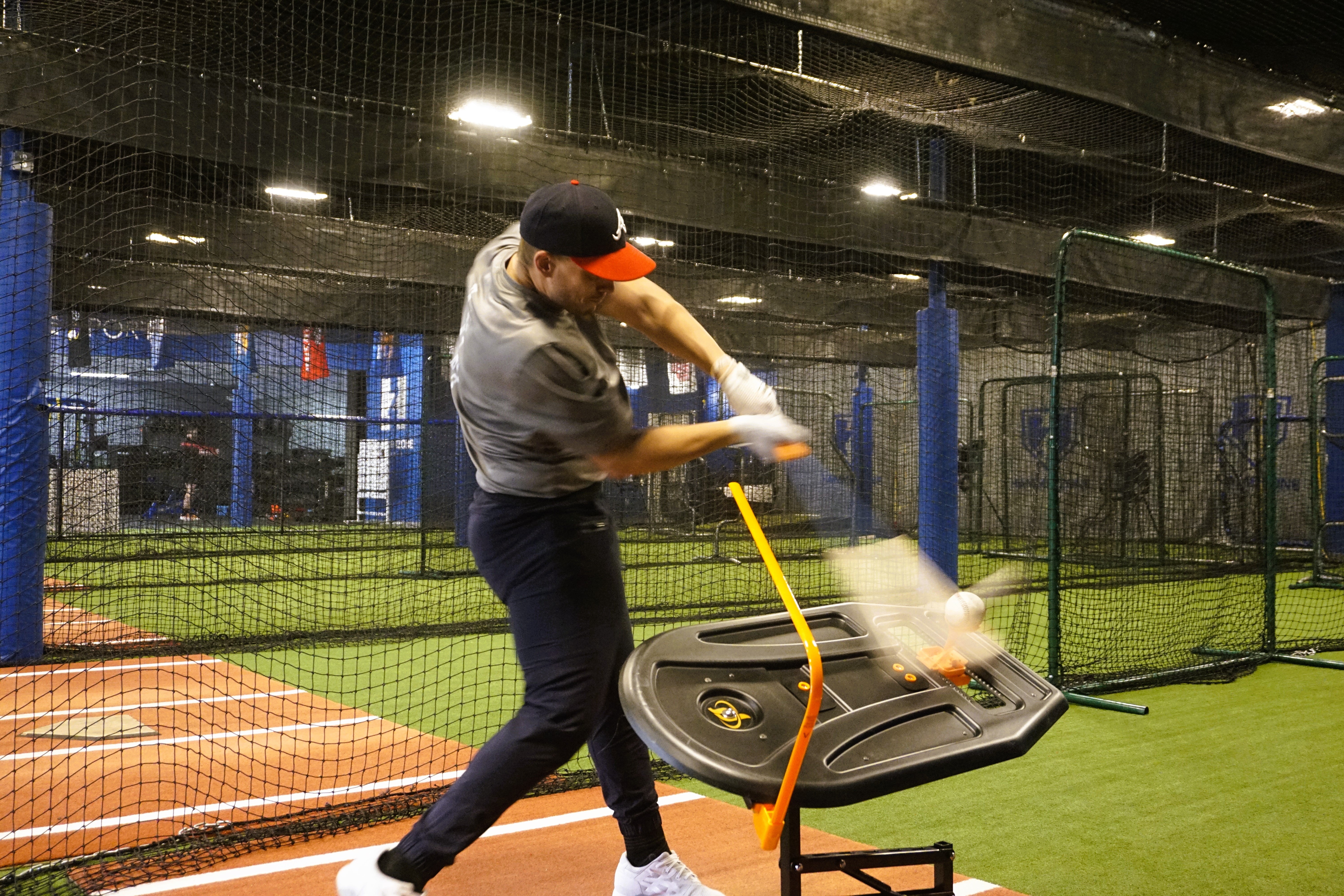 hitting off tee with a lag bat