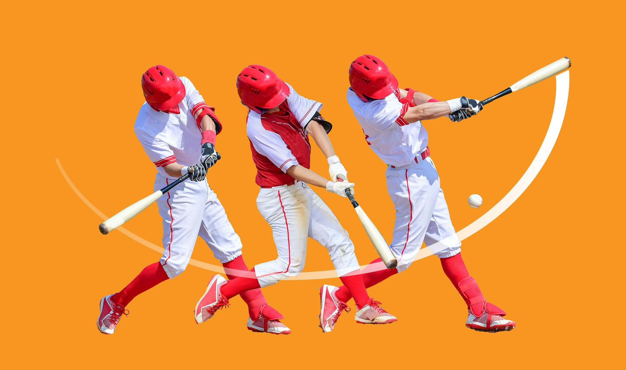 baseball player swinging bat in slow motion